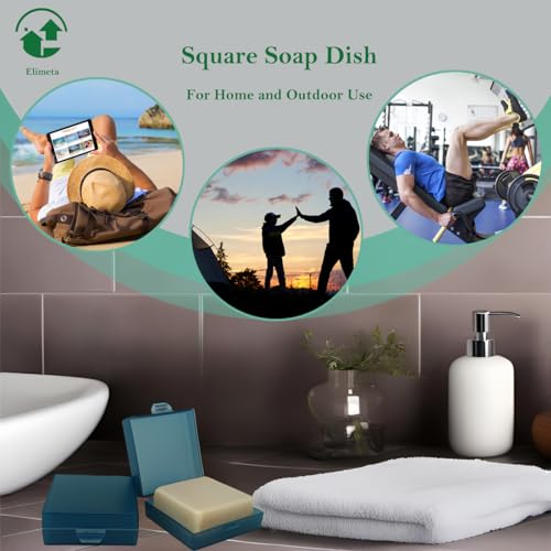 Travel Soap Dish Set - 3 Portable Square Soap Containers for Camping & Gym