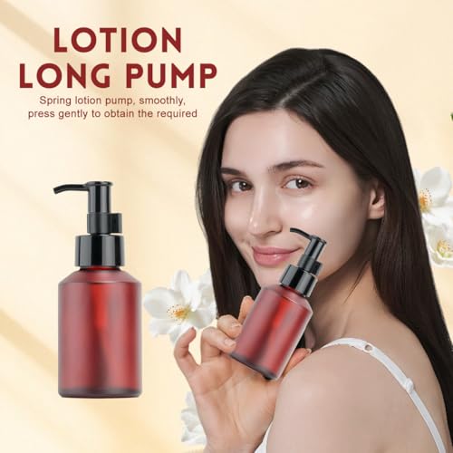 200ML Frosted Glass Wine Red Soap Dispenser with Black Pump - Refillable Lotion Bottle for Bathroom & Kitchen