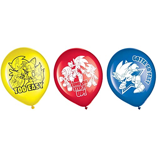 Amscan Sonic 12-inch Latex Balloons - Assorted Colors (6 Pack)