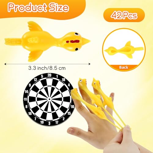 42 PCS Rubber Chicken Slingshot - Fun Party Favors for Kids