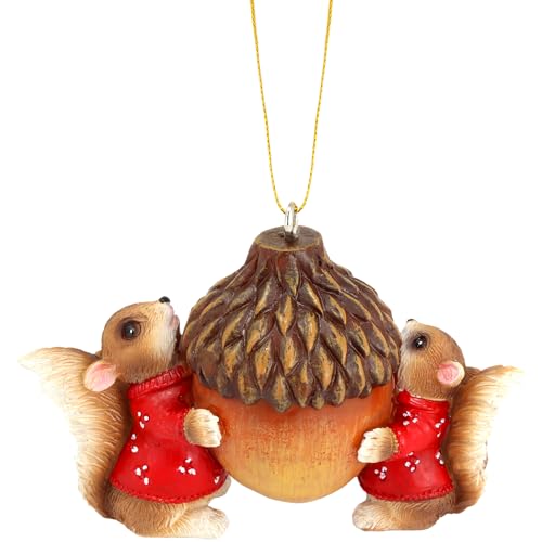 Needzo Squirrel in Sweater Christmas Ornament, Woodland Holiday Decor 2.25"