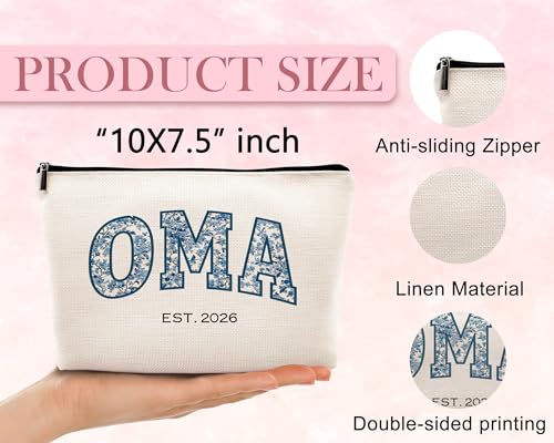 Chinoiserie Oma Makeup Bag Travel Toiletry Pouch for Grandma