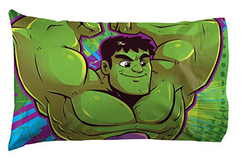 Jay Franco Marvel Hulk Standard Pillowcase - Reversible Soft Microfiber