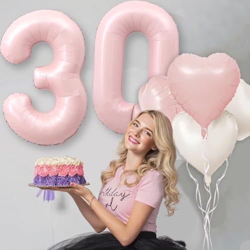 40 Inch Dusty Pink Number 1 Balloon for Girls' Birthday Party