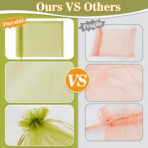 Sukh 6"x8" Fruit Protection Bags - 50 Pack Organza Mesh Netting Covers