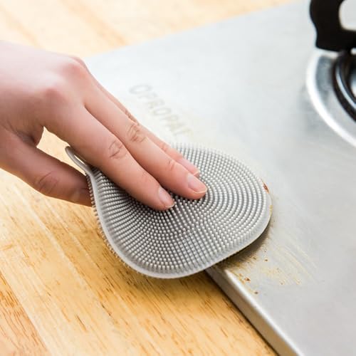 Kopida 4-Pack Silicone Dish Scrubbers - Reusable Kitchen Sponges