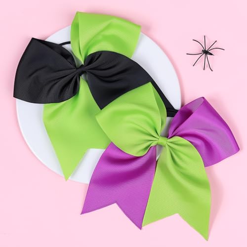 Spenlly 7 Inch Large Halloween Hair Bow Ponytail Holder Ribbon