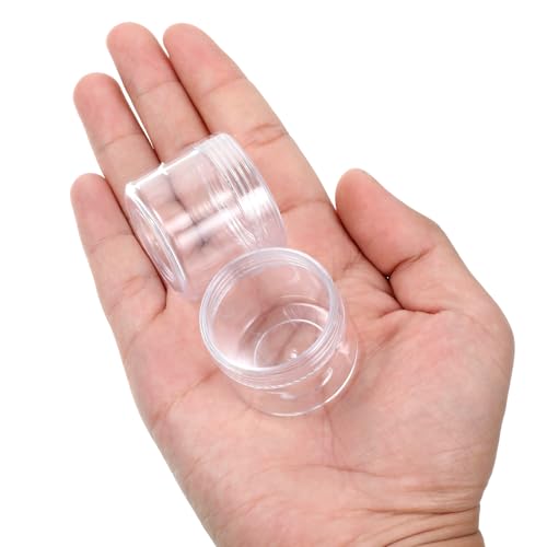 Exclaith 4PCS 20ml Clear Plastic Travel Jars with Spatulas - Leak-Proof Mini Cosmetic Containers