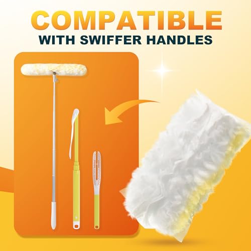 JOYMOOP Electrostatic Duster with 2 Handles & 24 Yellow Refills