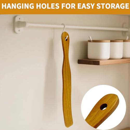 Wooden Spatula Spurtle Set for Cooking and Sourdough Baking 2Pcs