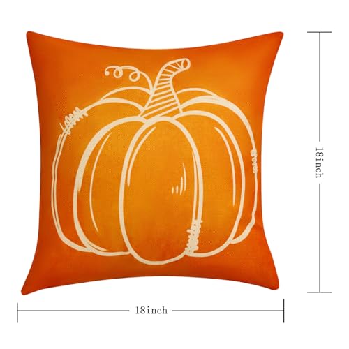 Hongsome Burnt Orange Throw Pillow Covers Set of 4 - 18x18 inch Autumn Decor