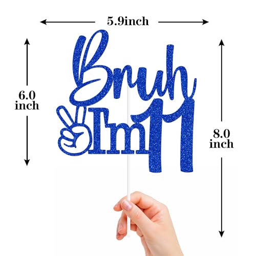 Bruh I'm 11 Cake Topper | Modern Happy 11th Birthday Decor
