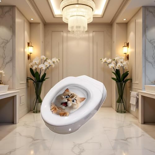 3D Kitten Toilet Lid and Tank Cover Decal Stickers Set of 2