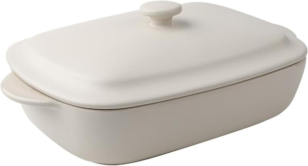 Regine Switzerland Ceramic Casserole Dish - 33oz Covered Rectangular Bakeware | Oven & Dishwasher Safe