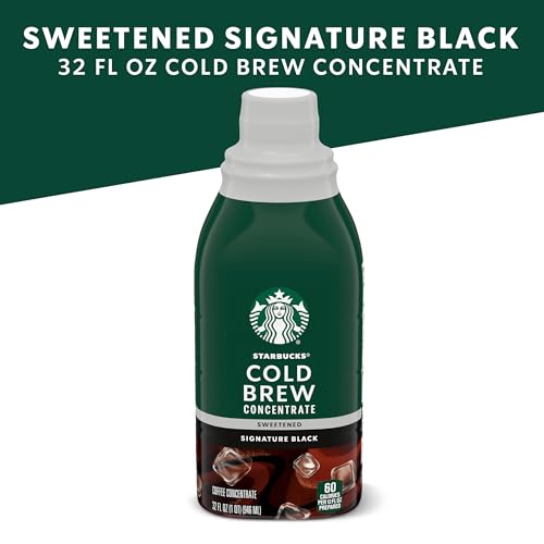 Starbucks Cold Brew Coffee Concentrate, Sweetened Signature Black, 32 Fl Oz (Pack of 3)