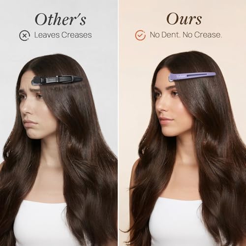 Yulume No Crease Hair Sectioning Clips 4 Pack, 4.4 Inch Duckbill Clips