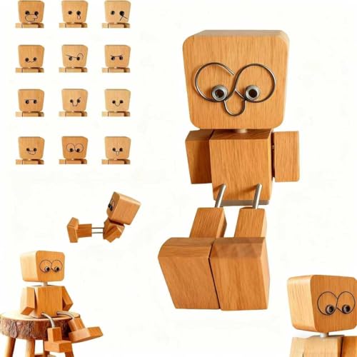 Beech Shaking Wooden Man Figurine - Magnetic Expressions Decor