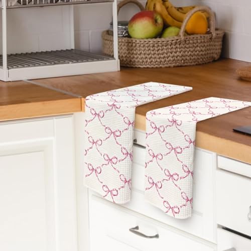 Coquette Pink Kitchen Towels - 24x16 Inch Decorative Hand Towels