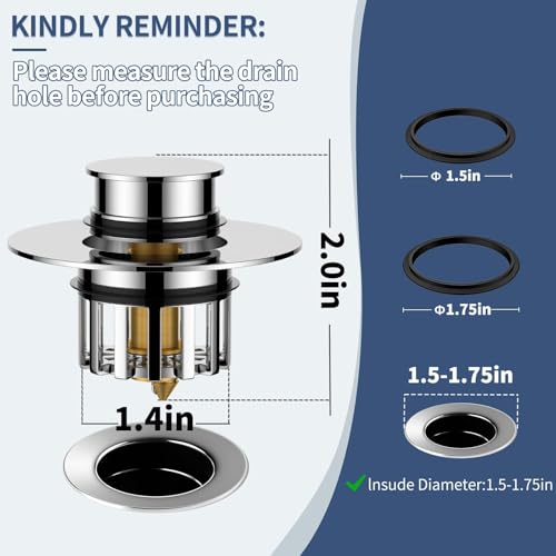 SIIU Universal Bathtub Shower Drain Stopper & Hair Catcher