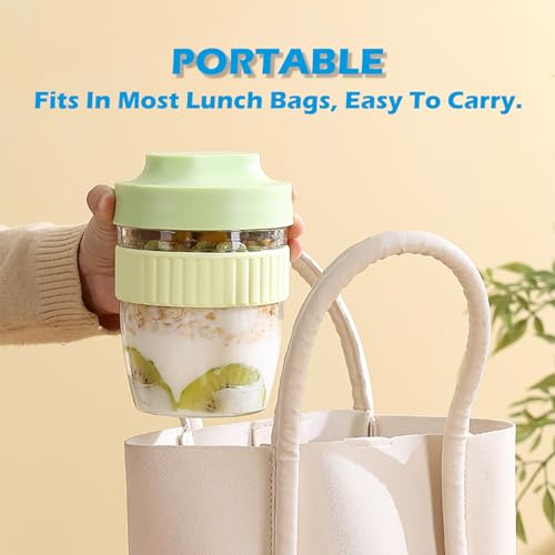 20oz Breakfast To Go Cup with Lid & Folding Spoon - Pink Leak-Proof Container