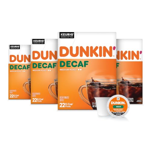 Decaf Medium Roast Coffee Pods - 88 Count, 4 Pack of 22 - Compatible with Keurig