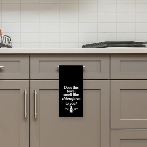 DOTAIN Funny Kitchen Towel, Does This Towel Smell Like Chloroform? Black