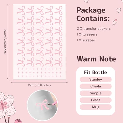 2 Pcs UV DTF Tumbler Wraps Transfer Stickers Tumbler Decals with Tweezers and Scraper Vinyl Stickers