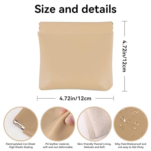 AUCCNT 4 Pcs Small Makeup Bag for Purse - Mini Portable Leather Cosmetic Pouch