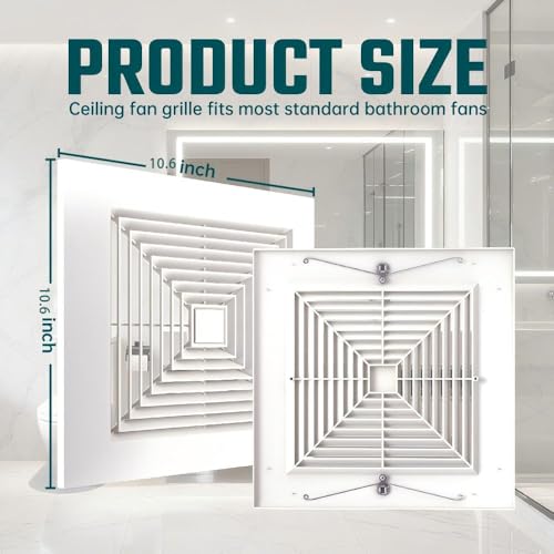 10.6" Bathroom Exhaust Fan Cover - Durable Grille Replacement