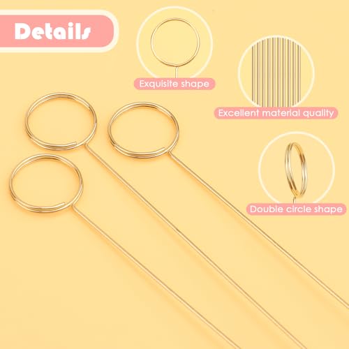 Round Shaped Picture Holders for Centerpieces - 40Pcs Durable Metal Sticks for Weddings & Events