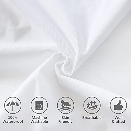 Biloban Waterproof Pillow Protectors 2-Pack, Standard Size with Zipper