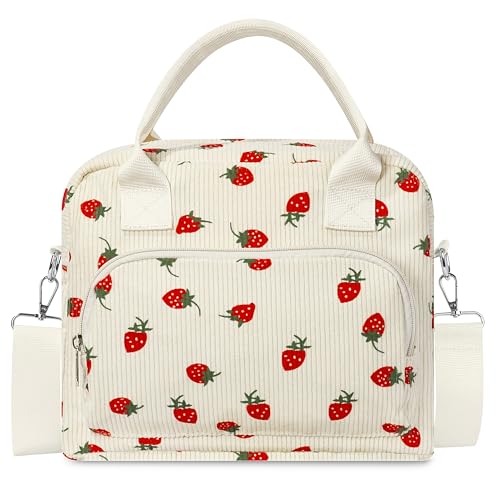 WOPIPAL Insulated Lunch Bag - Large Capacity Leakproof Tote, Straps Red