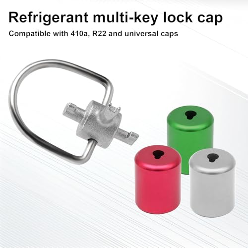 HVAC Locking Cap Key Tool Set - 4 Multi-Function Keys for 410A & R22