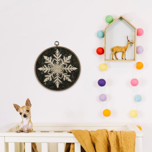 Moody Vintage Christmas Snowflake Framed Wall Art 10x10 inches - Winter10