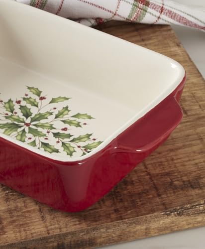 Holiday Rectangular Baking Dish Small Christmas Kitchen Decor - Lenox