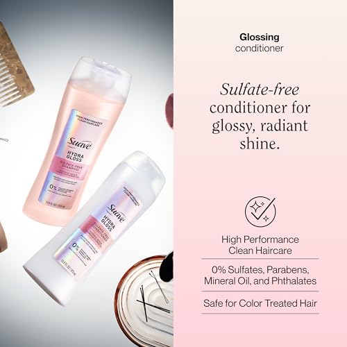 Suave Hydra Gloss Sulfate-Free Conditioner with Glycolic Acid, 12.6 oz