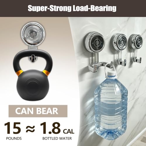 Jaxbo Heavy-Duty Suction Cup Hooks - Waterproof Wreath & Shower Hooks (3 Pack)