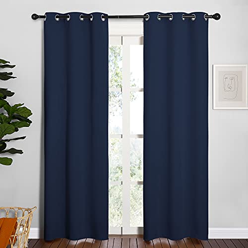 NICETOWN Navy Blackout Curtain Panels 34x84 Inches - 2 Pack