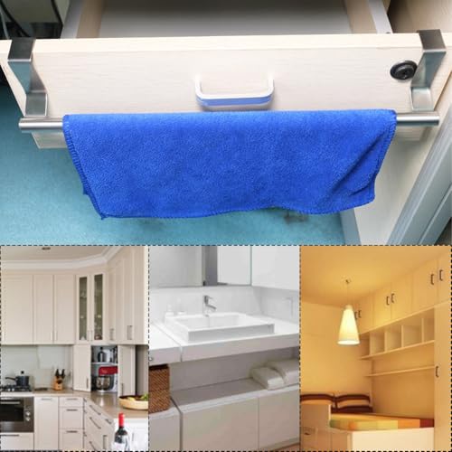 Kakalote 2 Pack Stainless Steel Over Door Towel Racks for Kitchen & Bathroom