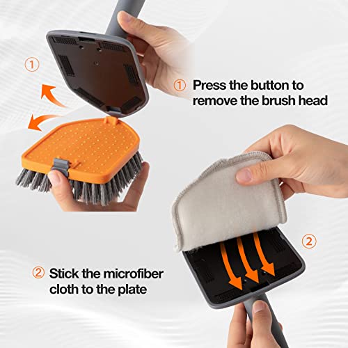 CLEANHOME Microfiber Replacement Pads - 3 Pack for Tub & Tile Scrubber Brushes