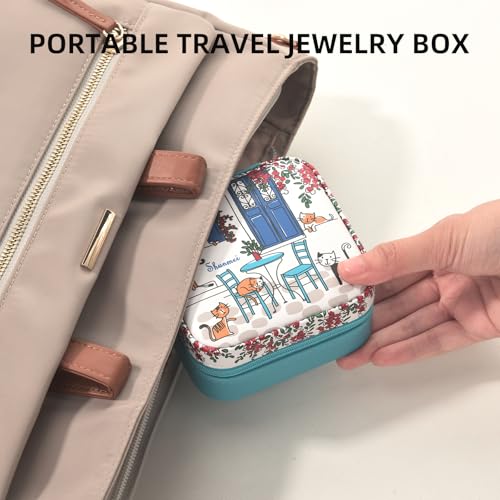 Shunmei Mini Travel Jewelry Box - Personalized Cat Design, 3.94"