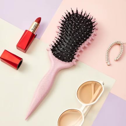 SEERSHINE Curl Defining Hair Brush - Guitar Shaped Pink Detangling Brush
