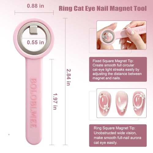 BOLOBLMEE Ring-Shaped Cat Eye Magnet for Nails - Hollow Circular Nail Art Tool