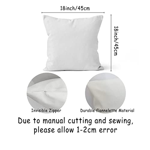 HIWX Book Reading Throw Pillow Cover, Soft Flannelette 18x18 Inch, White