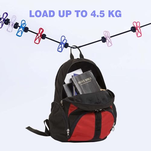 Portable Clothesline for Travel - 11.8Ft with 24 Clips