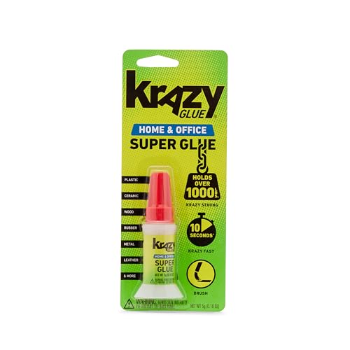 Krazy Glue Brush-On Superglue, 5g - Quick Dry, No-Clog Adhesive