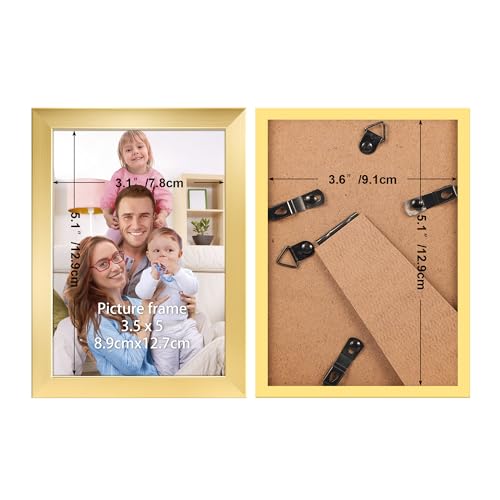 Giftgarden 3.5x5 Gold Picture Frame for Wall or Tabletop Display