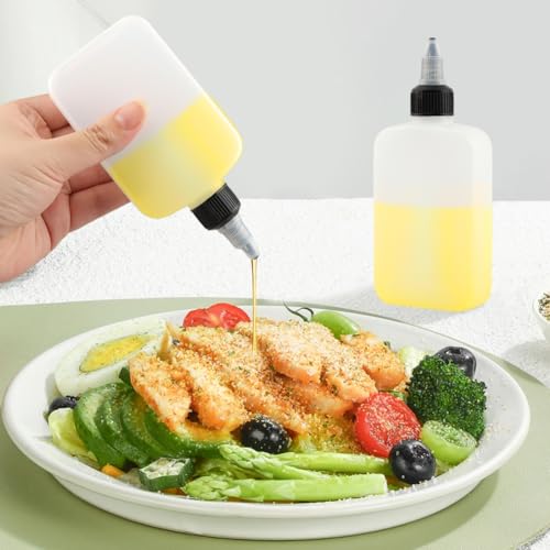 4oz Oil Dispenser Bottles - 2-Pack Twist-Top Squeeze Set for Camping