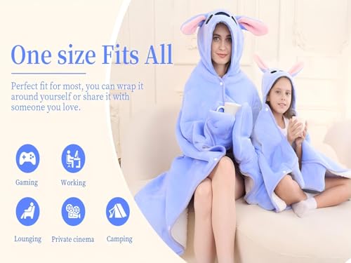 Mistletoe Unicorn Wearable Hooded Blanket, Warm Flannel Lamb Cape Shawl