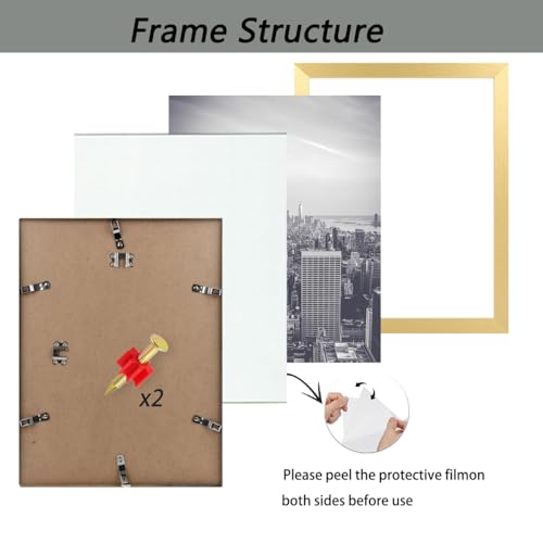 RUN HELIX 8x12 Gold Picture Frame for Wall or Tabletop Display